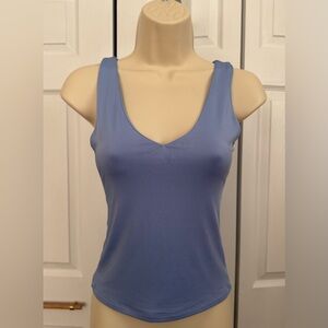 Stylish Sky Blue V-Neck Tank Top